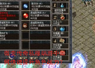 微变传奇私服端游中如何快速提升角色战力? 微变传奇私服端游中如何快速提升角色战力?